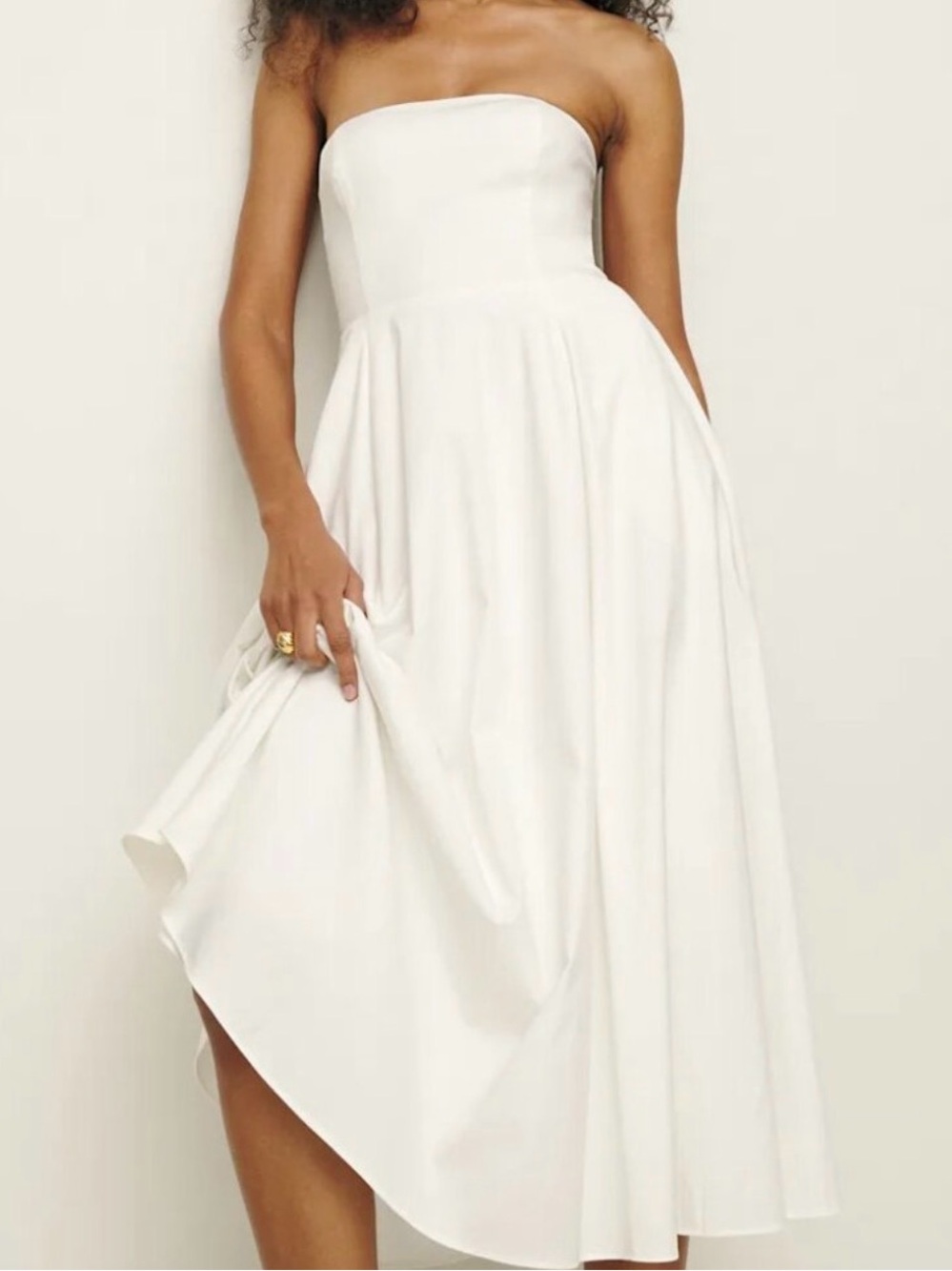 Reformation White Smocked-Panel Maxi Dress - Picture 3 of 3